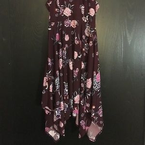 Mid Length Open Back Floral Print Dress
